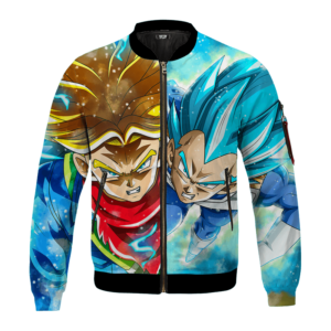 Epic Super Saiyan Blue Vegeta & Future Trunks Bomber Jacket for Kids