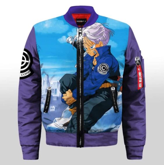 Future Trunks Capsule Corp Logo Bomber Jacket for Kids