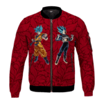 Goku & Vegeta Super Saiyan Blue Red Floral Bomber Jacket for Kids