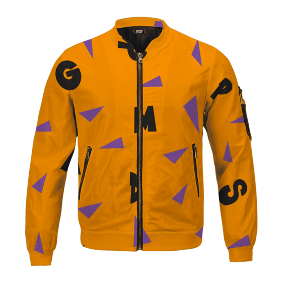 Master Roshi Inspired Orange Pattern Kids Bomber Jacket