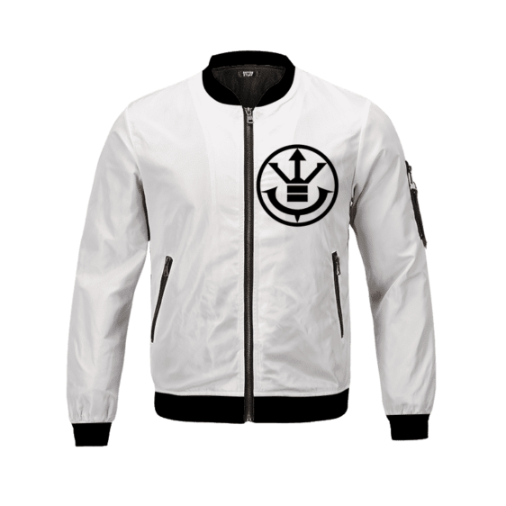 Saiyan Royal Family Emblem White Bomber Jacket for Kids