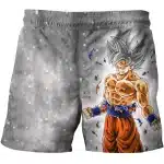 DBZ Ultra Instinct Goku Power Burst Gray Smoke Kids Shorts