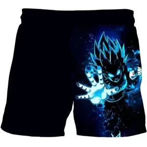 DBZ Vegeta Energy Blast Blue Super Saiyan Galaxy Shorts for Kids