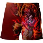 Dragon Ball Badass SSJ4 Goku Great Ape Art Red Kids Shorts