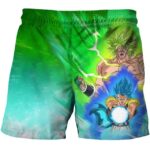 Dragon Ball Broly vs Gogeta Saiyan Power Green Boys' Shorts