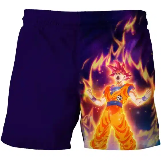 Enraged Super Saiyan God Goku Flame Aura Children's Shorts