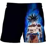 Fierce Goku Ultra Instinct Blue Aura Anime Shorts for Kids