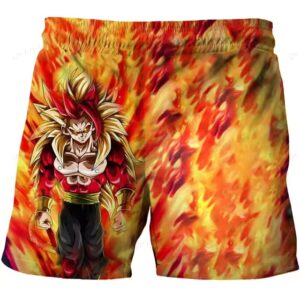 Fiery Goku Super Saiyan 4 God Transformation Shorts for Kids