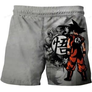 Goku Kanji Symbol Saiyan Legacy Dragon Ball Gray Kids Shorts