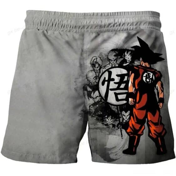 Goku Kanji Symbol Saiyan Legacy Dragon Ball Gray Kids Shorts