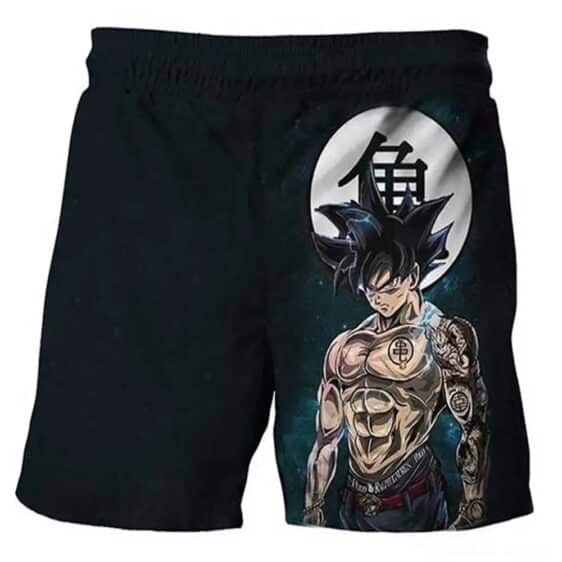 Goku Warrior Tattoo Fan Art Kanji Black Shorts for Kids