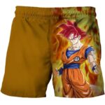 Golden Super Saiyan Goku Red Flame Shorts for Children