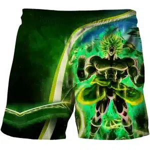 Legendary Broly Energy Burst Art Green Shorts for Children