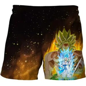 Legendary Broly Gogeta Blue Cosmic Flame Shorts for Children