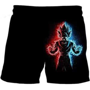 Son Goku Saiyan Fusion Red and Blue Aura Shorts for Boys