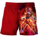 Super Saiyan God Goku Flame Aura Red Shorts for Children