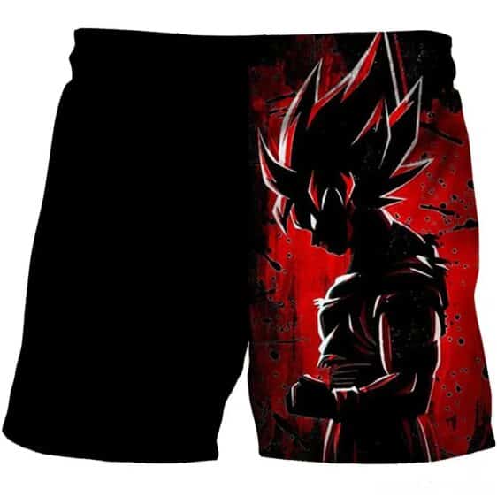 Super Saiyan Goku Red Black Shadow Power Shorts for Children