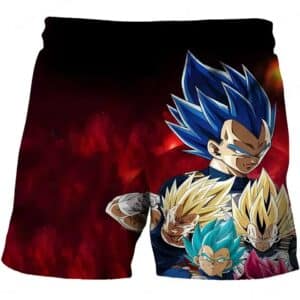 Vegeta Saiyan Evolution Red Flame DBZ Shorts for Kids