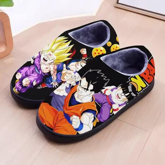 Dragon Ball Z Gohan Evolution Forms Black Plush Slippers