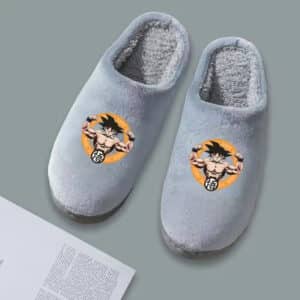 Dragon Ball Z Goku Muscular Body Power Pose Gray Slippers