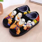 Dragon Ball Z Krillin Art Design Black Plush Slippers