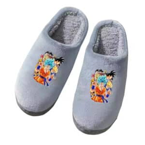 Dragon Ball Z Saiyan Legends Goku Forms Gray Slippers