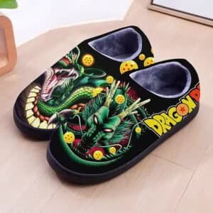 Dragon Ball Z Shenron Magical Dragon Black Cozy Slippers