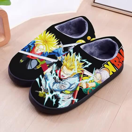 Dragon Ball Z Trunks Saiyan Evolution Forms Black Slippers