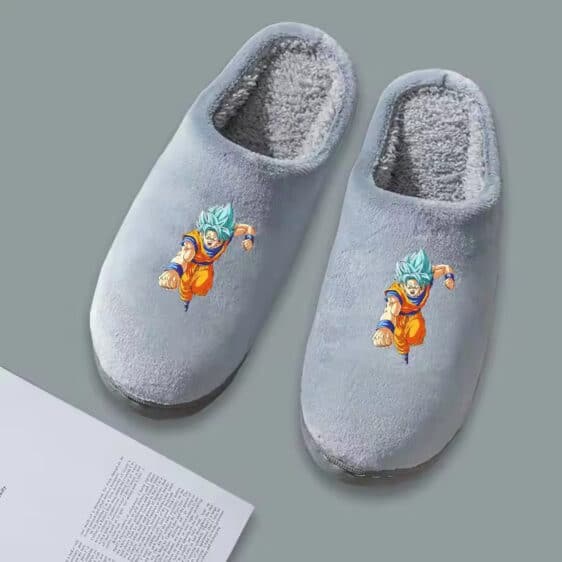 Super Saiyan Blue Goku Attack Gray Dragon Ball Z Slippers