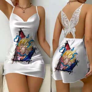 Badass Super Saiyan Vegeta Lightning Dragon Ball Slip Dress