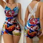 Dragon Ball Goku Gohan Battle Art Butterfly Back Slip Dress