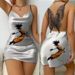 Dragon Ball Z Floating Goku Silver Lace Back Slip Dress