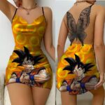 Dragon Ball Z Goku & Seven Dragon Balls Print Slip Dress