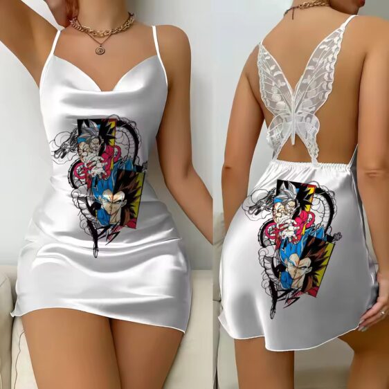 Dragon Ball Z Shenron & Goku Vegeta Graphic Lace Slip Dress