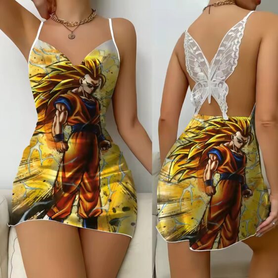 Dragon Ball Z Super Saiyan 3 Goku Power Lace Back Slip Dress