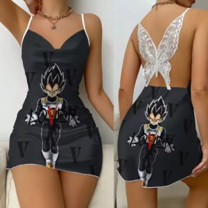 Dragon Ball Z Vegeta Lover Typography Art Sexy Slip Dress