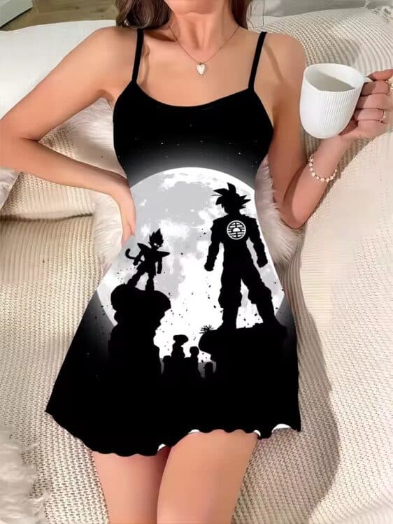 Goku Vs Vegeta Full Moon Silhouette Dragon Ball Slip Dress