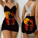 Legendary Kid Goku Dragon Ball Silhouette Black Slip Dress