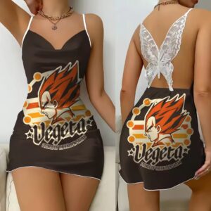 Prince of the Fallen Saiyan Vegeta Retro Logo DBZ Slip Dress