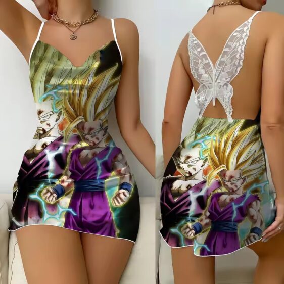 SSJ2 Gohan Aura Dragon Ball Z Sexy Lace Back Slip Dress