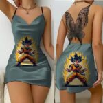 SSJ2 Supercharged Goku Energy Aura Dragon Ball Slip Dress