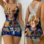 Saiyan Prince Vegeta Evolutions Art Butterfly Slip Dress