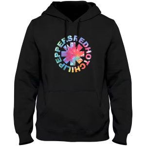 Red Hot Chili Peppers Tie-Dye Logo Black Unisex Hoodie (Kids & Adults)