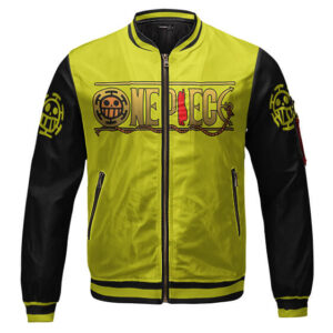 One Piece Heart Pirates Symbol Yellow Black Varsity Jacket (Kids & Adults)