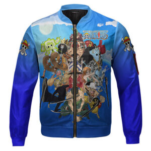 Mugiwara Pirates Crew Art Vibrant One Piece Bomber Jacket (Kids & Adults)