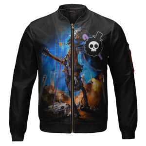 Straw Hat Musician Brook With Electric Guitar Bomber Jacket (Kids & Adults)