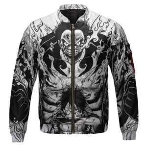 Luffy 4th Gear Technique Monochrome Manga Bomber Jacket (Kids & Adults)