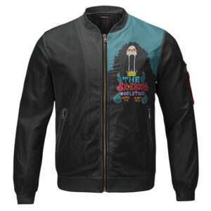 Brook The Soul King World Tour Design Black Bomber Jacket (Kids & Adults)
