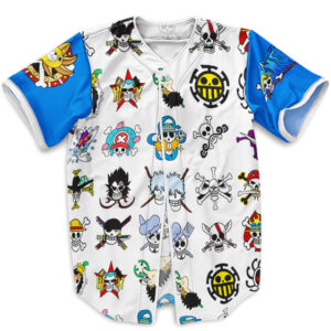 One Piece Pirate Logos Pattern Awesome Baseball Shirt (Kids & Adults)