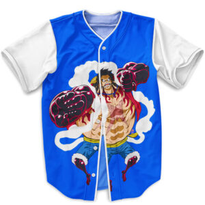 One Piece Luffy Fourth Gear Bounce Man Baseball Jersey (Kids & Adults)